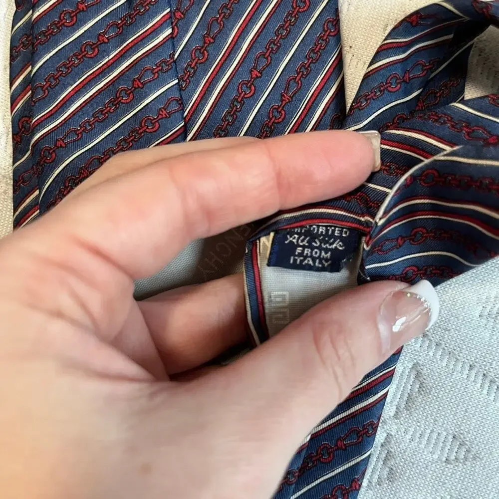 Givenchy Men's Vintage Chain Link Print Silk Tie